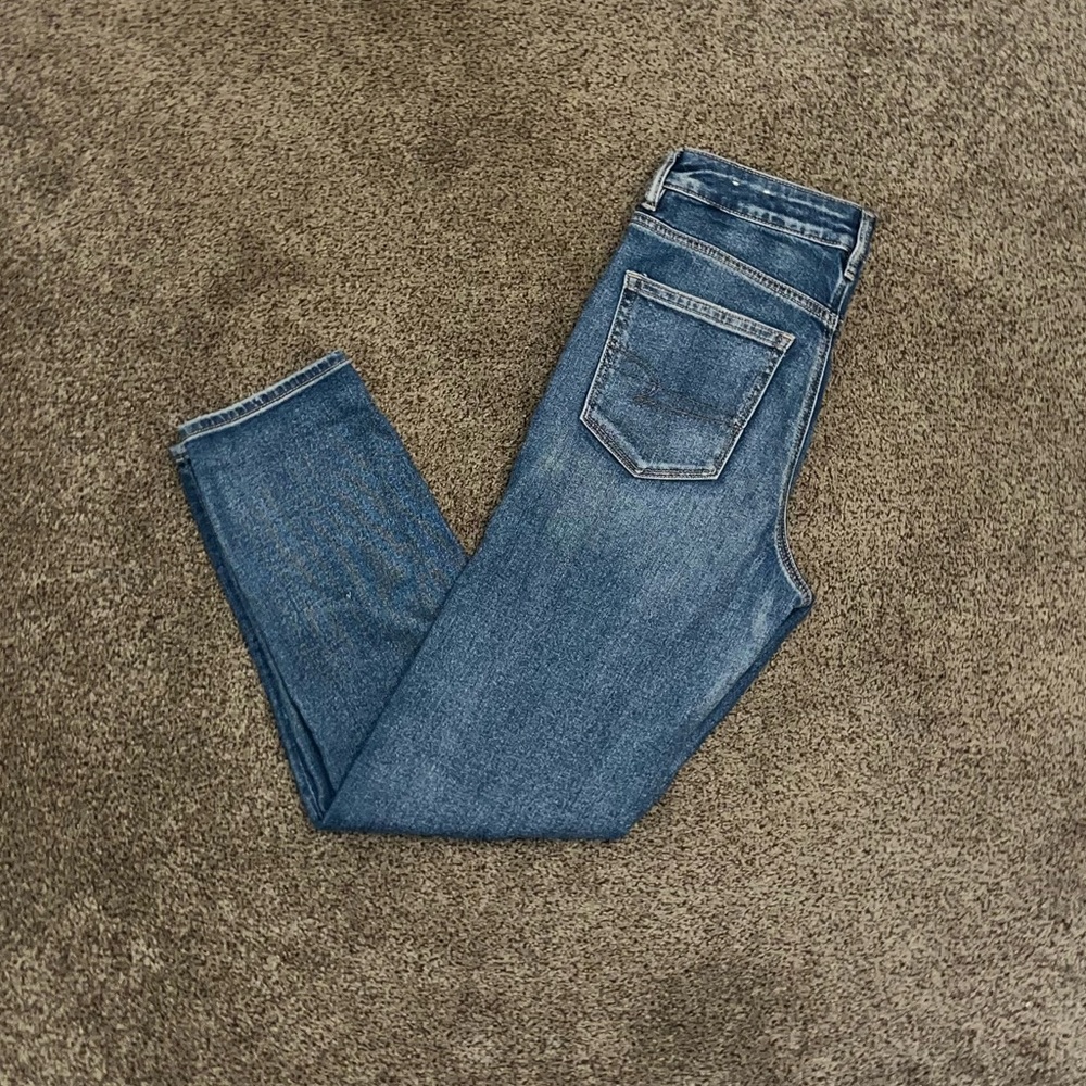 Dark wash distressed jeans from American Eagle